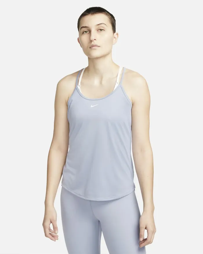 Women DriFit One Elastika Indigo Hazewhite Nike Tops And TShirts