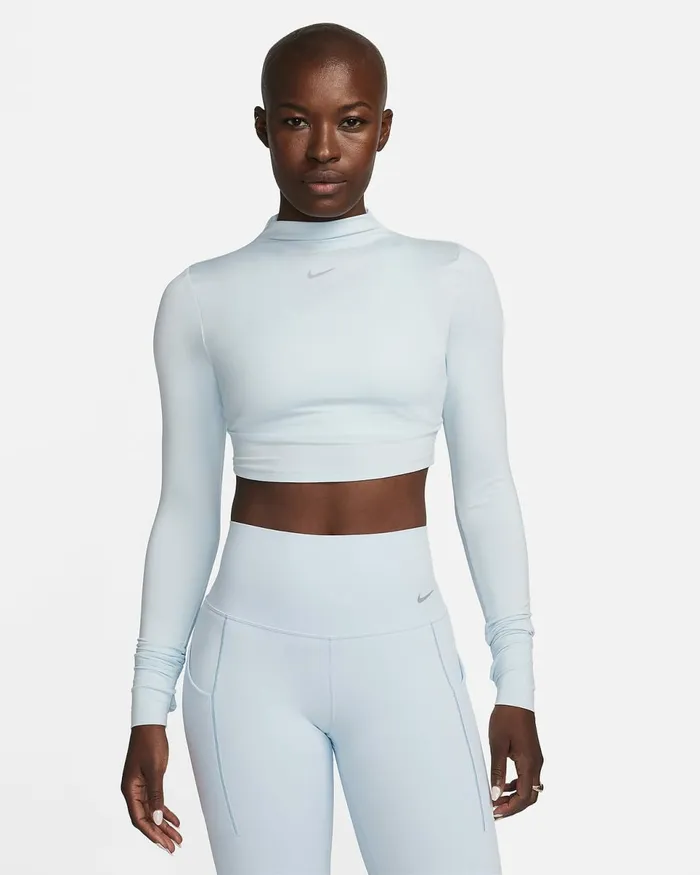 Women DriFit One Luxe Blue Tint Nike Tops And TShirts