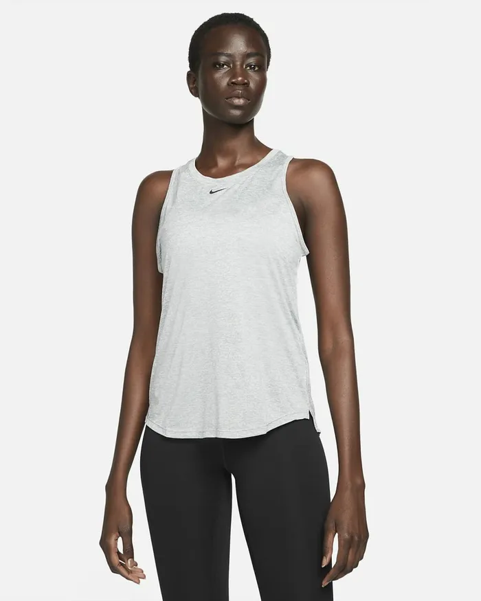 Women DriFit One Particle Greyheatherblack Nike Tops And TShirts