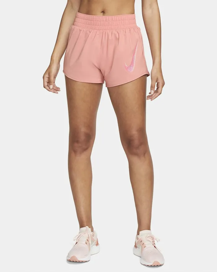 Women DriFit One Swoosh Red Stardustfierce Pink Nike Shorts