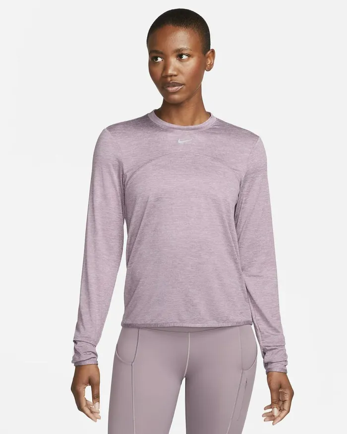 Women DriFit Swift Uv Violet Dustpewterheather Nike Tops And TShirts