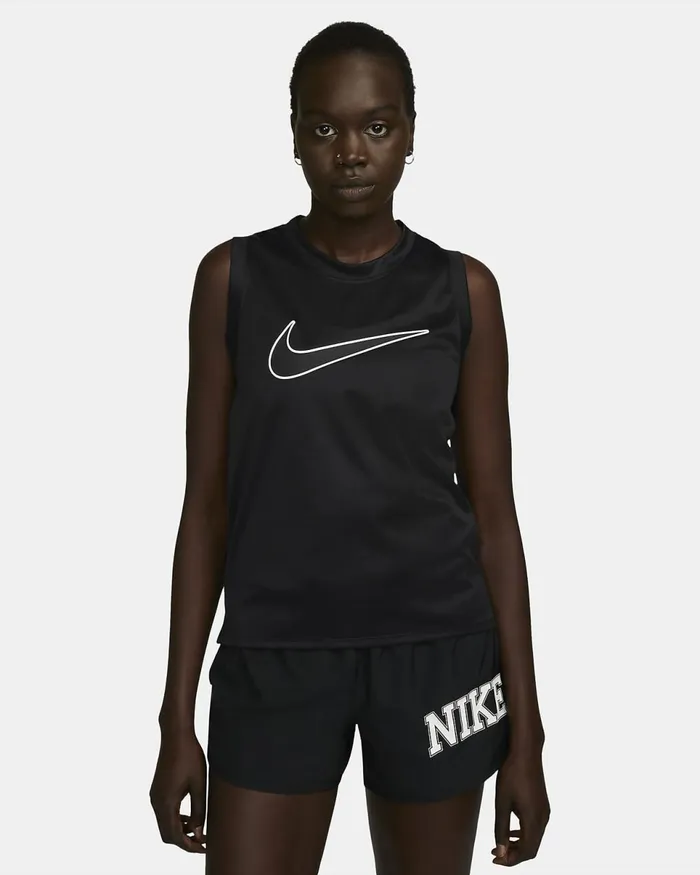 Women DriFit Swoosh Blackblackblack Nike Tops And TShirts
