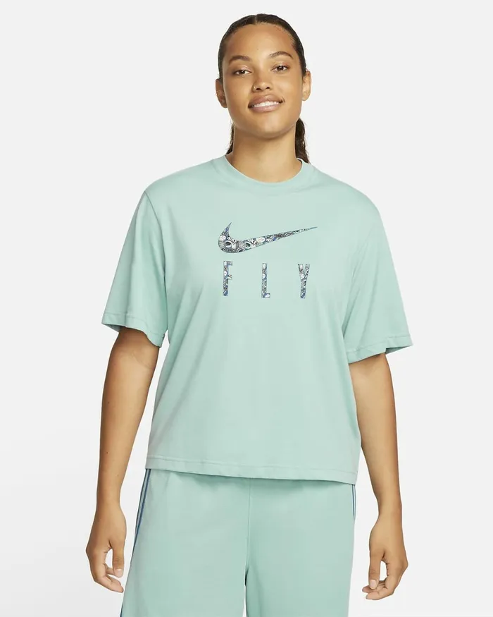 Women DriFit Swoosh Fly Mineral Nike Tops And TShirts