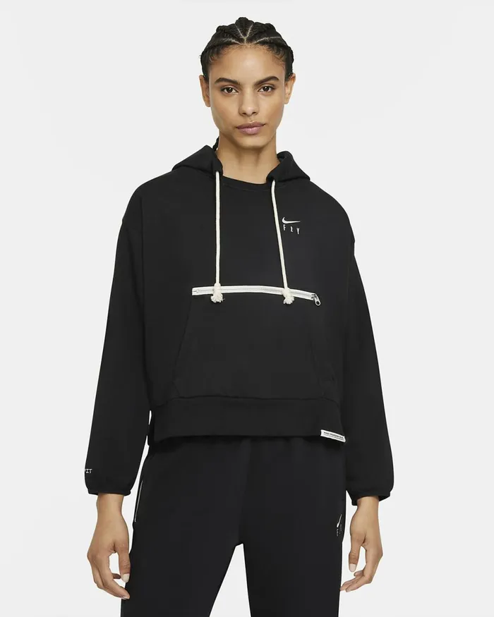Women DriFit Swoosh Fly Standard Issue Blackpale Ivory Nike Hoodies And Sweatshirts Women DriFit Swoosh Fly Standard Issue Blackpale Ivory Nike Hoodies And Sweatshirts