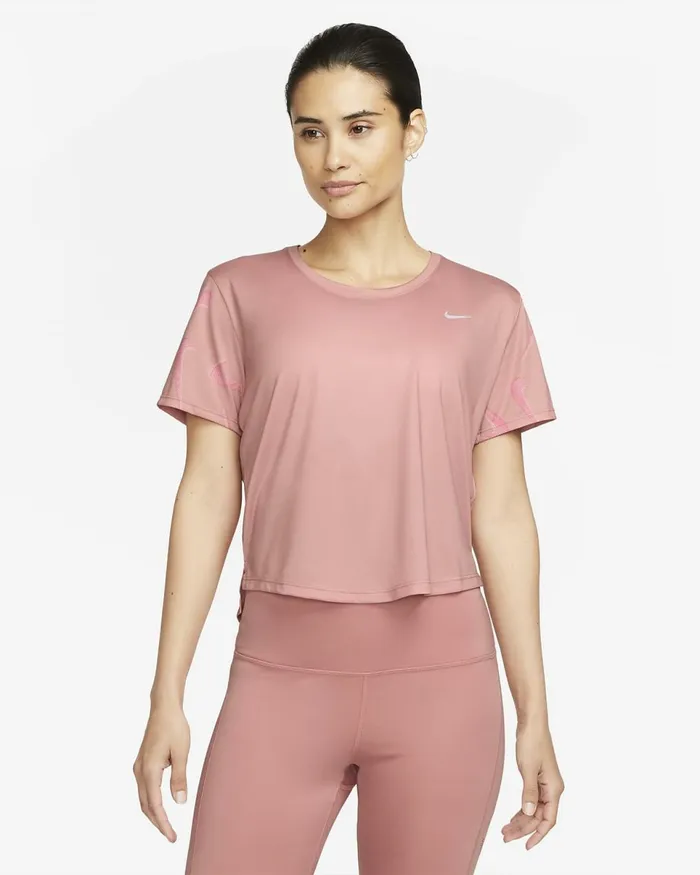 Women DriFit Swoosh Red Stardust Nike Tops And TShirts