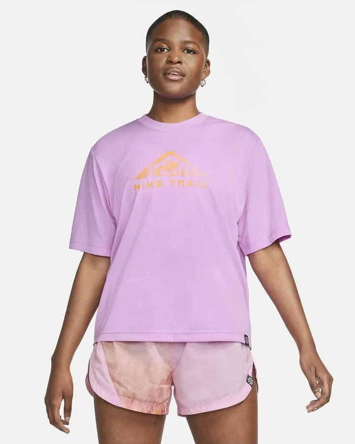 Women DriFit Trail Rush Fuchsiasundial Nike Tops And TShirts