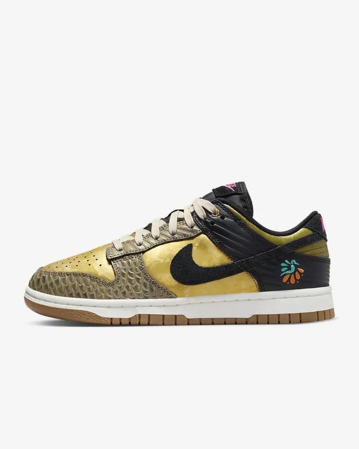 Women Dunk Low Premium Blackmetallic Goldmedium Ashkhaki Nike Lifestyle