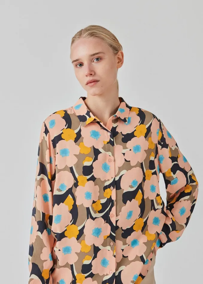Women DustinMD Print Shirt Sunset Bouquet Modstrm Shirts