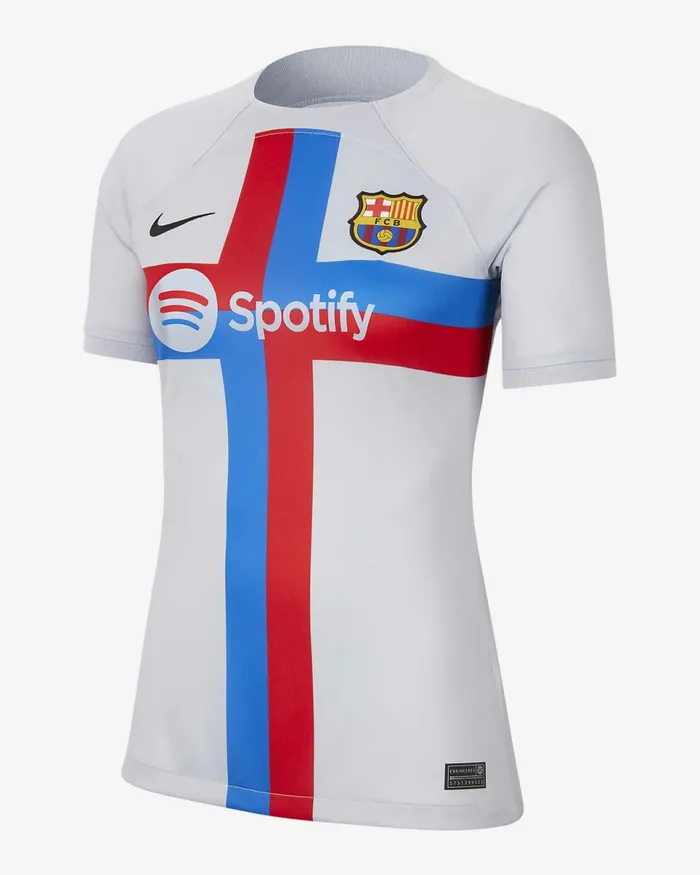 Women FC Barcelona 202223 Stadium Third Sky Greysignal Blueblack Nike Tops And TShirts Women FC Barcelona 202223 Stadium Third Sky Greysignal Blueblack Nike Tops And TShirts
