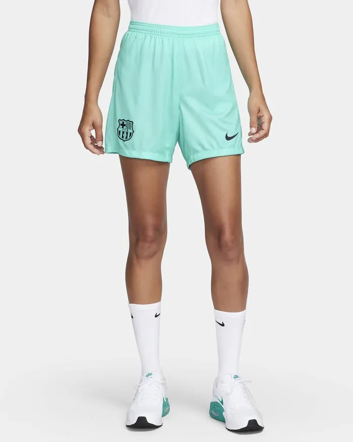 Women FC Barcelona 202324 Stadium Third Light Aquablack Nike Shorts