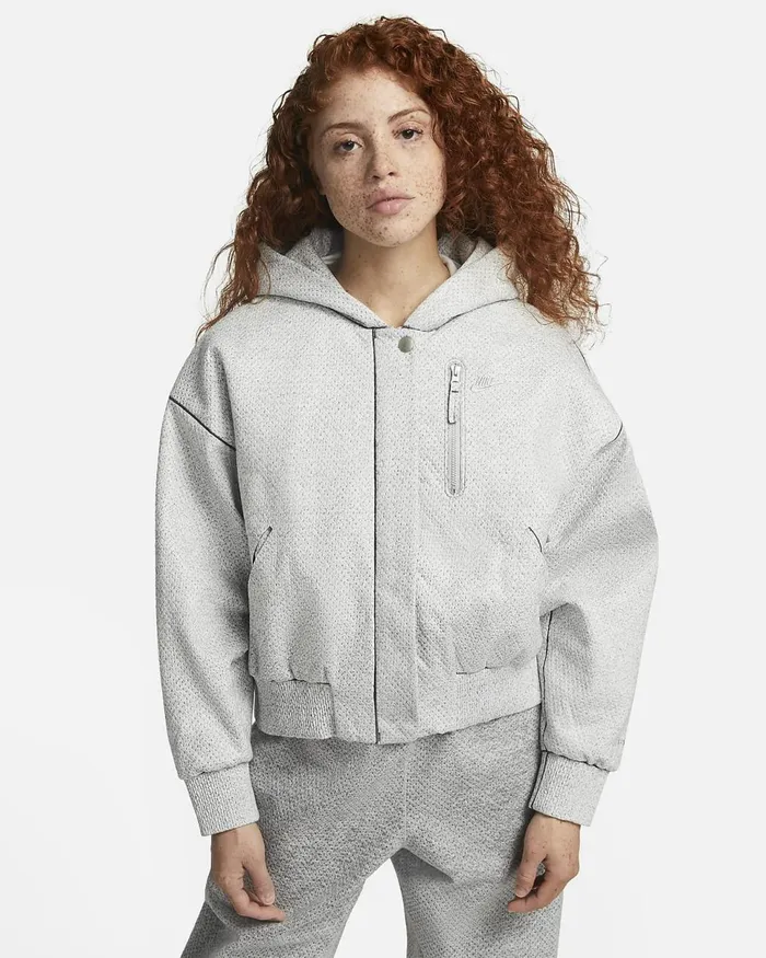 Women Forward Bomber Jacket Light Smoke Greyheatheranthracitelight Smoke Grey Nike Jackets