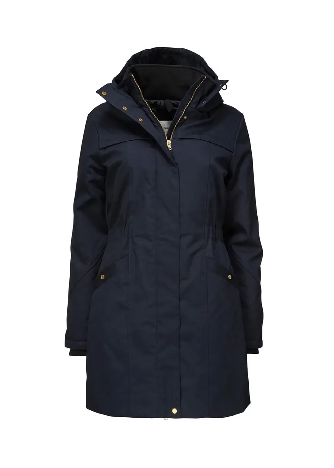 Women Frida Gold Trim Navy Noir Modstrm Coats and Jackets