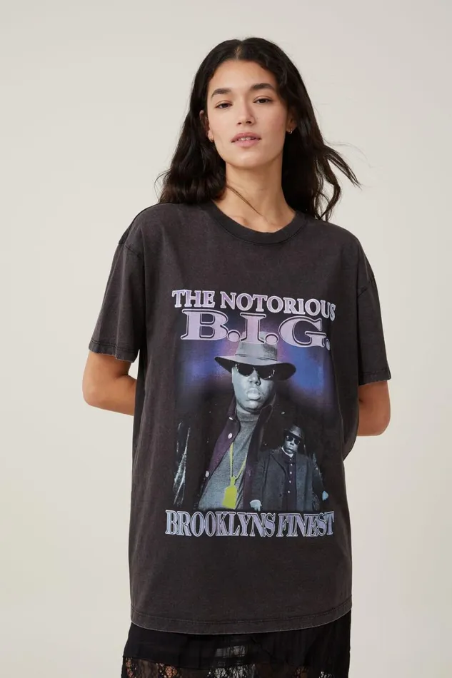 Women Graphic TShirts Cotton On The Oversized Hip Hop Tee Lcn Mt Biggie Brooklyns Fines Washed Black Women Graphic TShirts Cotton On The Oversized Hip Hop Tee Lcn Mt Biggie Brooklyns Fines Washed Black
