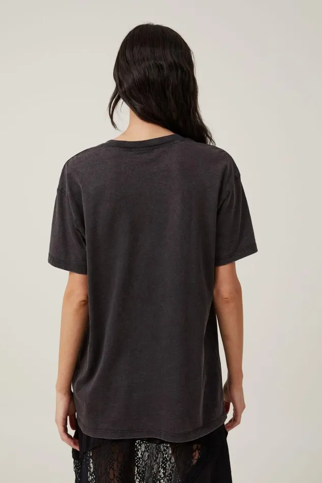 Women Graphic TShirts Cotton On The Oversized Hip Hop Tee Lcn Mt Biggie Brooklyns Fines Washed Black