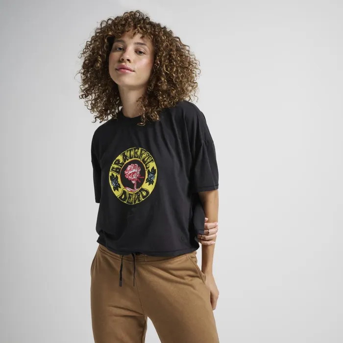 Women Grateful Dead X Rosemary Lay Low Boxy Crewneck With Butter Blend Black Stance Graphics