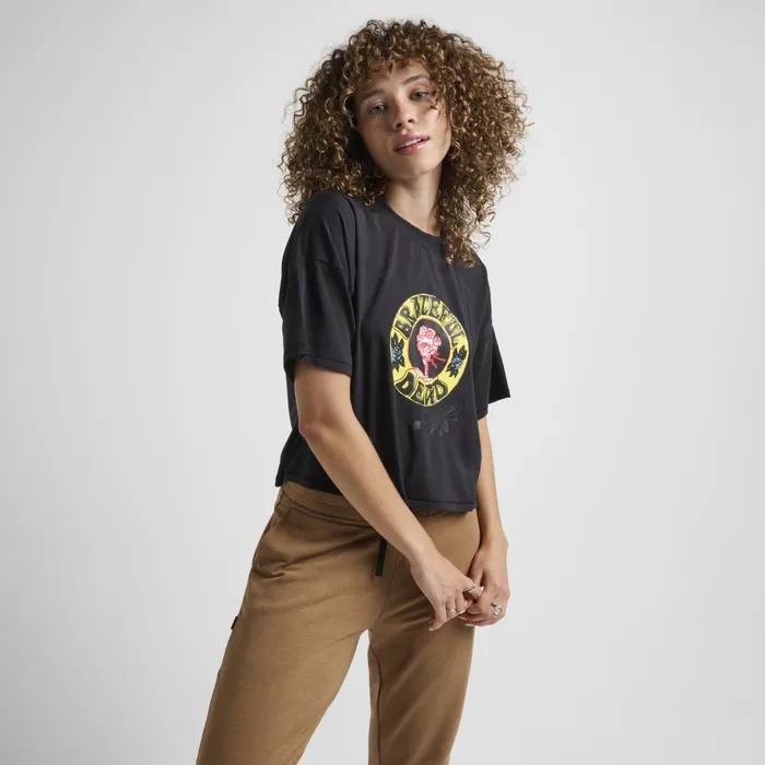 Women Grateful Dead X Rosemary Lay Low Boxy Crewneck With Butter Blend Black Stance Graphics