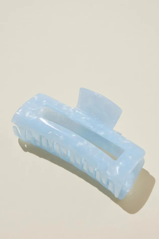 Women Hair Accessories Cotton On Extra Large Amber Hair Claw Light Blue Marble