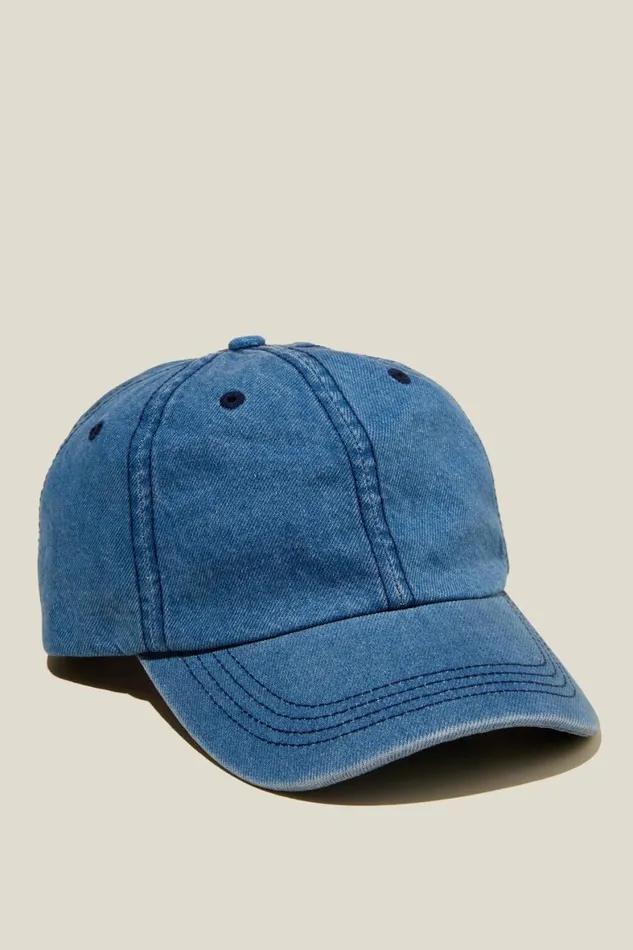Women Hats Cotton On Classic Dad Cap Washed Denimoffshore Blue
