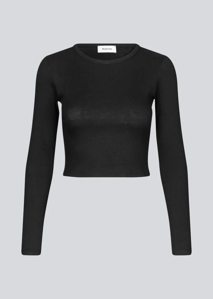 Women IgorMD LS Crop Top Black Modstrm Tops