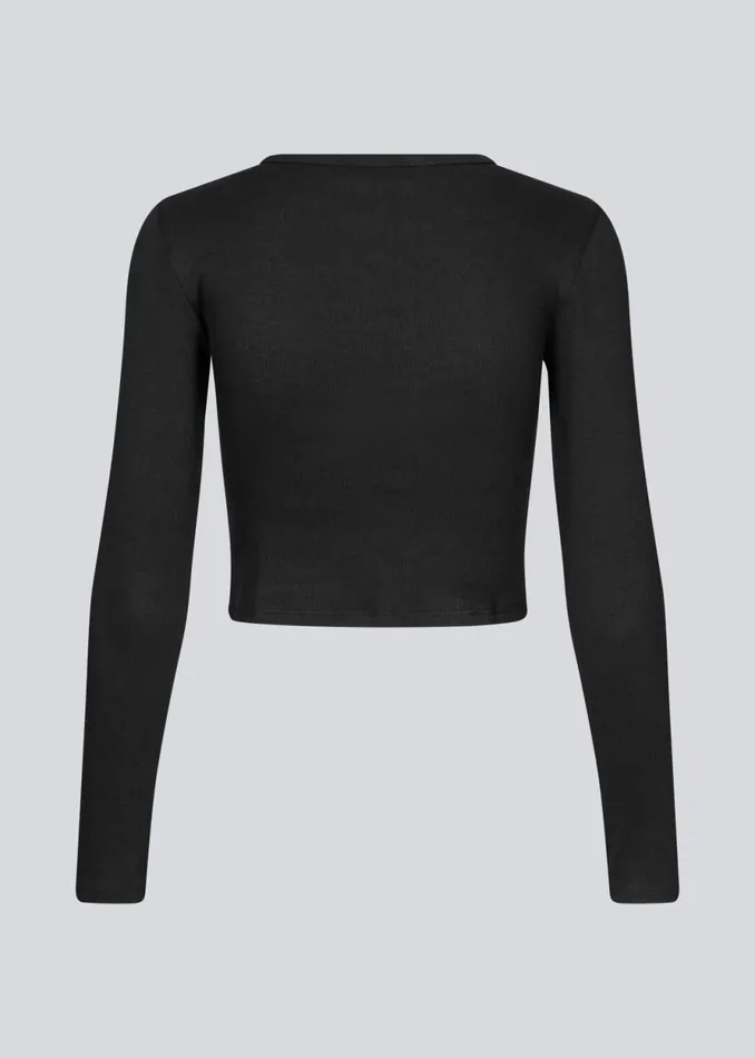 Women IgorMD LS Crop Top Black Modstrm Tops Women IgorMD LS Crop Top Black Modstrm Tops