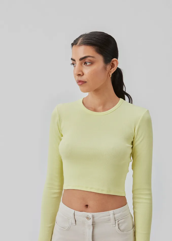 Women IgorMD LS Crop Top Yellow Pear Modstrm Tops