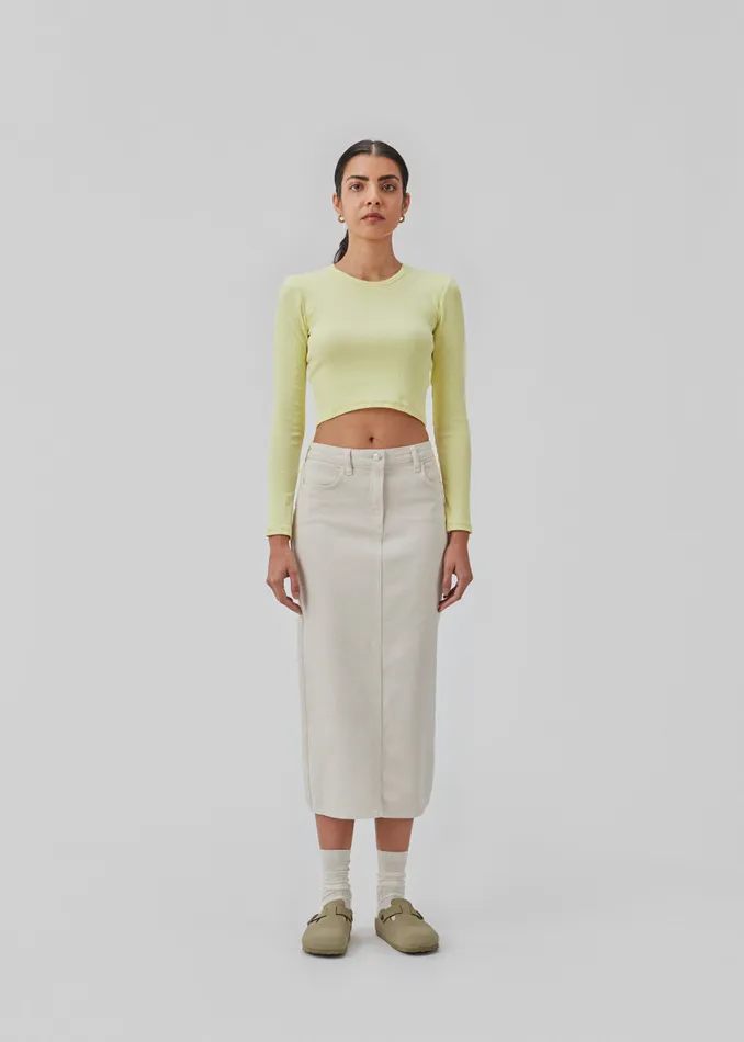Women IgorMD LS Crop Top Yellow Pear Modstrm Tops