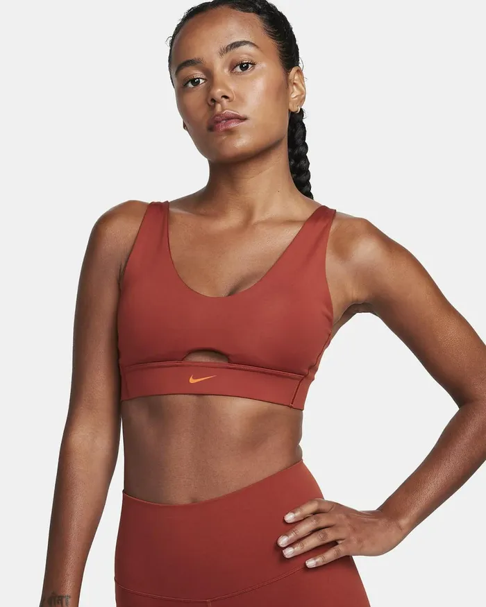 Women Indy Plunge CutOut Rugged Orangesafety Orange Nike Sports Bras
