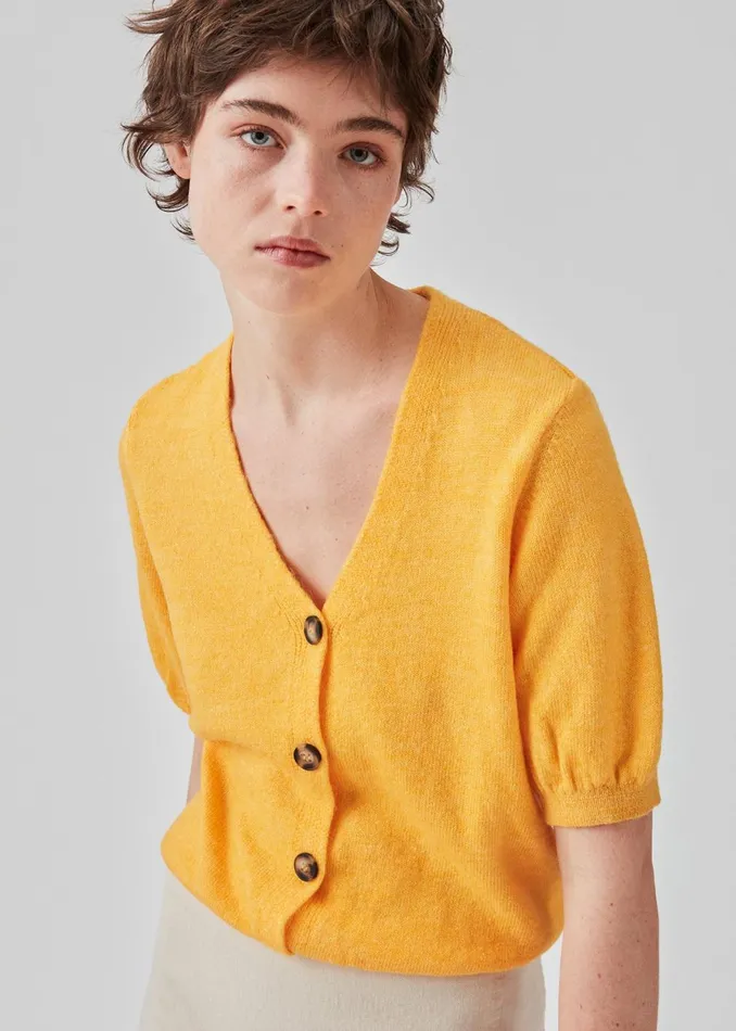 Women Irene Cardigan Gold Fusion Modstrm Blouses and Knitwear