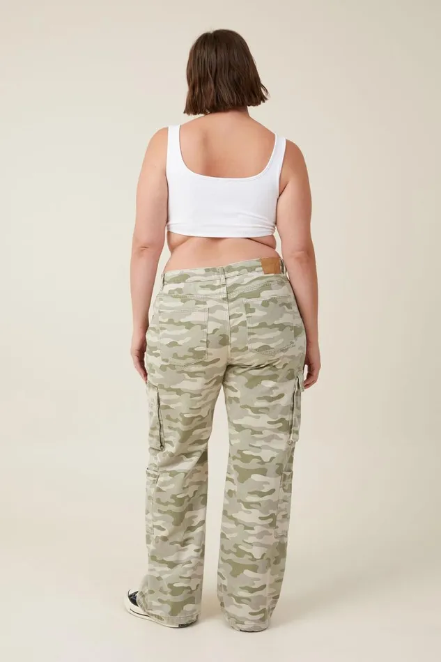 Women Jeans Cotton On Cargo Wide Leg Jean Camo