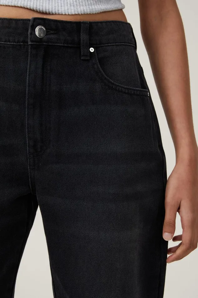 Women Jeans Cotton On Long Straight Jean Black Pepper