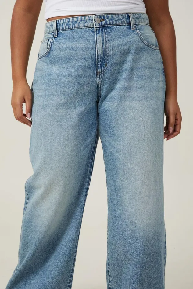 Women Jeans Cotton On Relaxed Wide Leg Jean Lake Blue