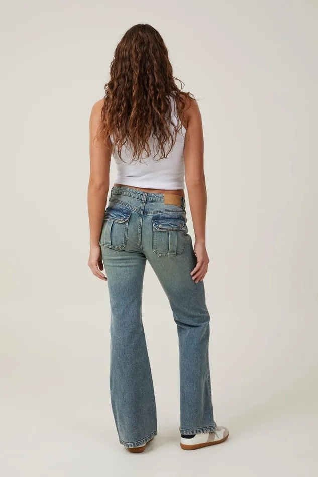 Women Jeans Cotton On Stretch Bootcut Flare Jean Desert Blueutility