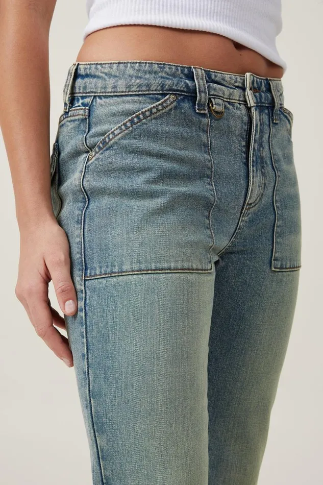 Women Jeans Cotton On Stretch Bootcut Flare Jean Desert Blueutility