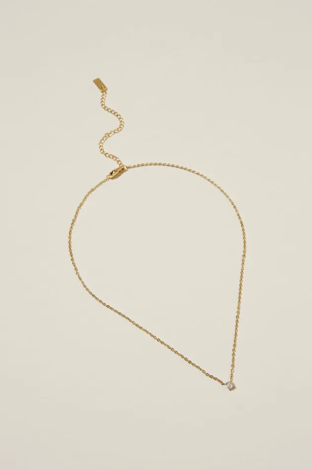 Women Jewelry Cotton On Waterproof Pendant Necklace Gold Plated Diamante