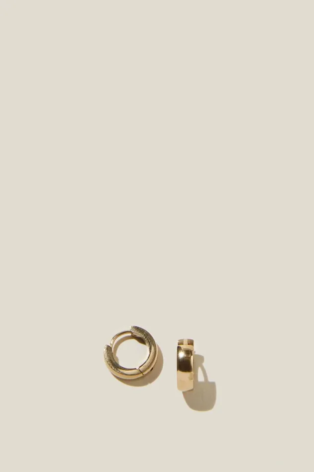 Women Jewelry Cotton On Waterproof Small Hoop Earring Gold Plated Tube