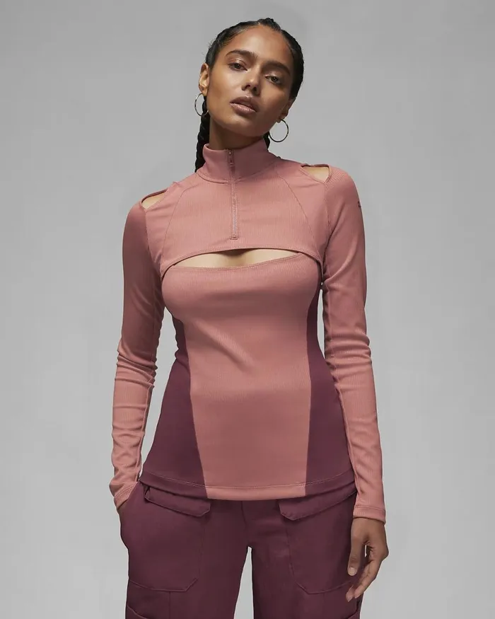 Women Jordan 23 Engineered Canyon Pinkcherrywood Red Nike Tops And TShirts