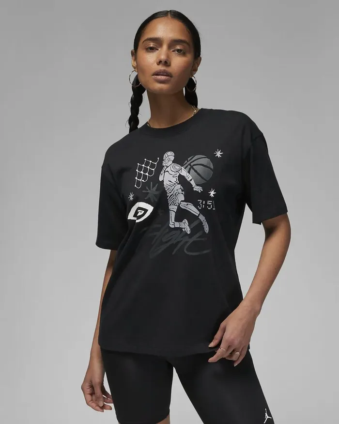 Women Jordan Black Nike Tops And TShirts