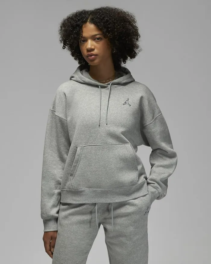 Women Jordan Brooklyn Dark Grey Heatherwhite Nike Hoodies And Sweatshirts