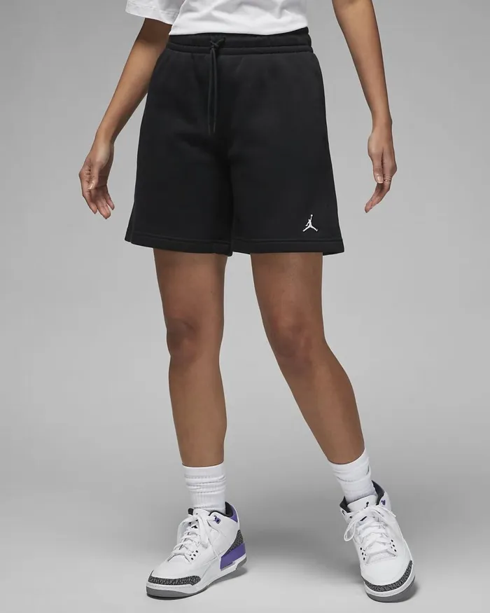 Women Jordan Brooklyn Fleece Black Nike Shorts