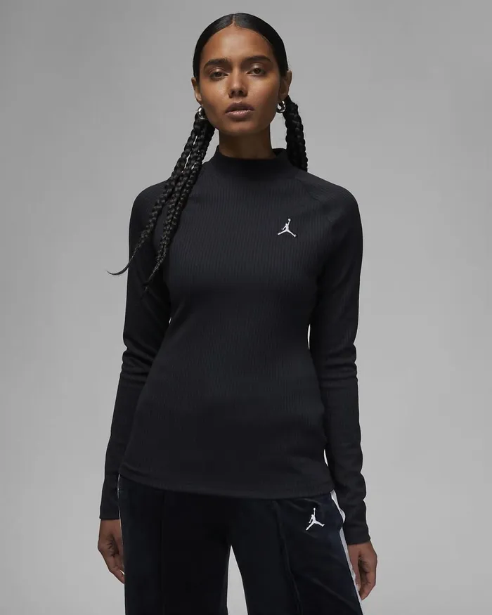 Women Jordan Flight Black Nike Tops And TShirts