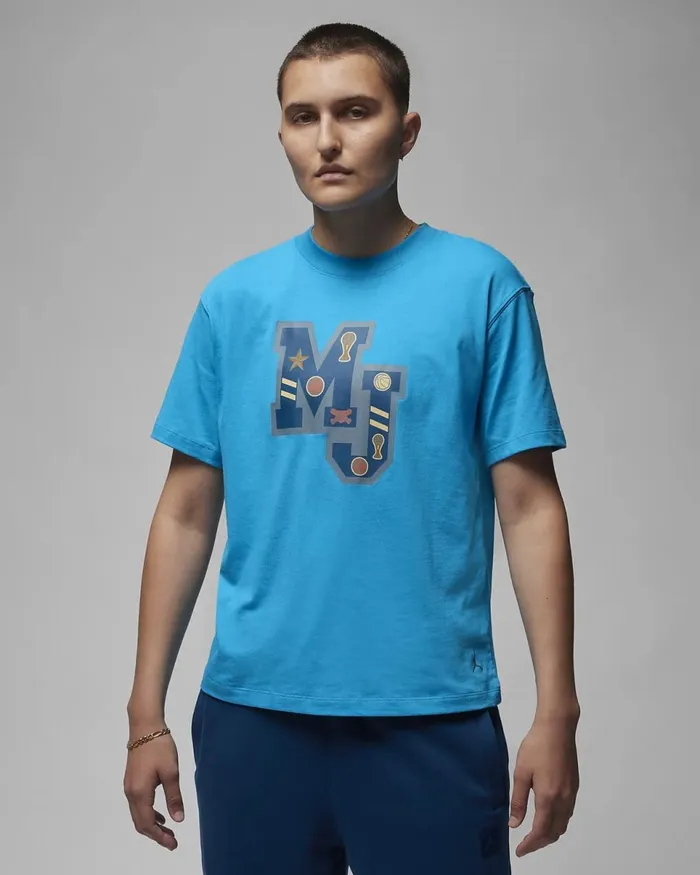 Women Jordan Laser Blueozone Blue Nike Tops And TShirts