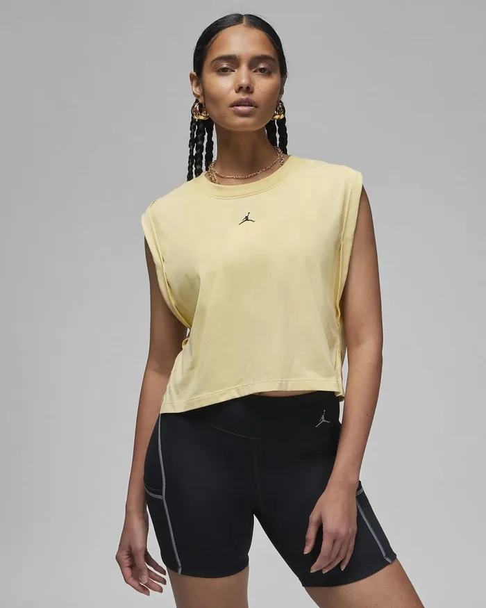 Women Jordan Sport Essentials Lemon Wash Nike Tops And TShirts