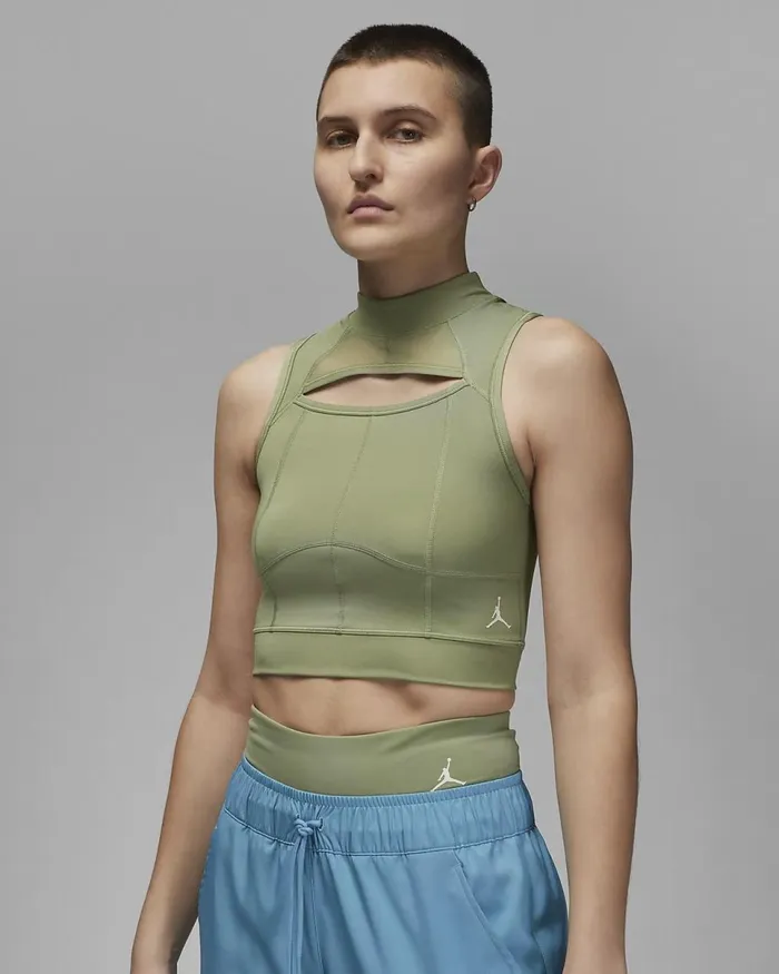 Women Jordan Sport Oil Greenphantom Nike Tops And TShirts