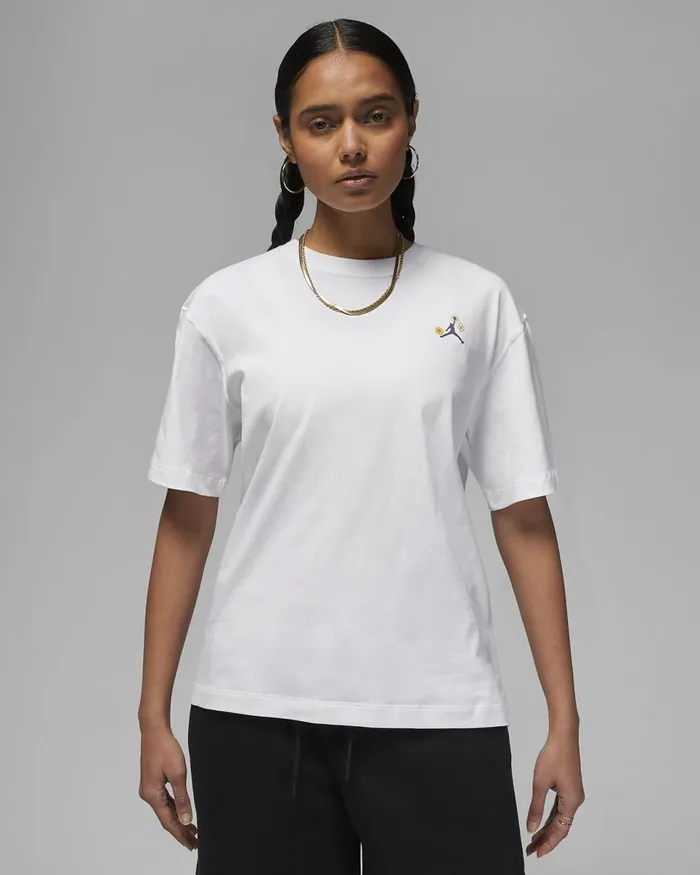 Women Jordan White Nike Tops And TShirts