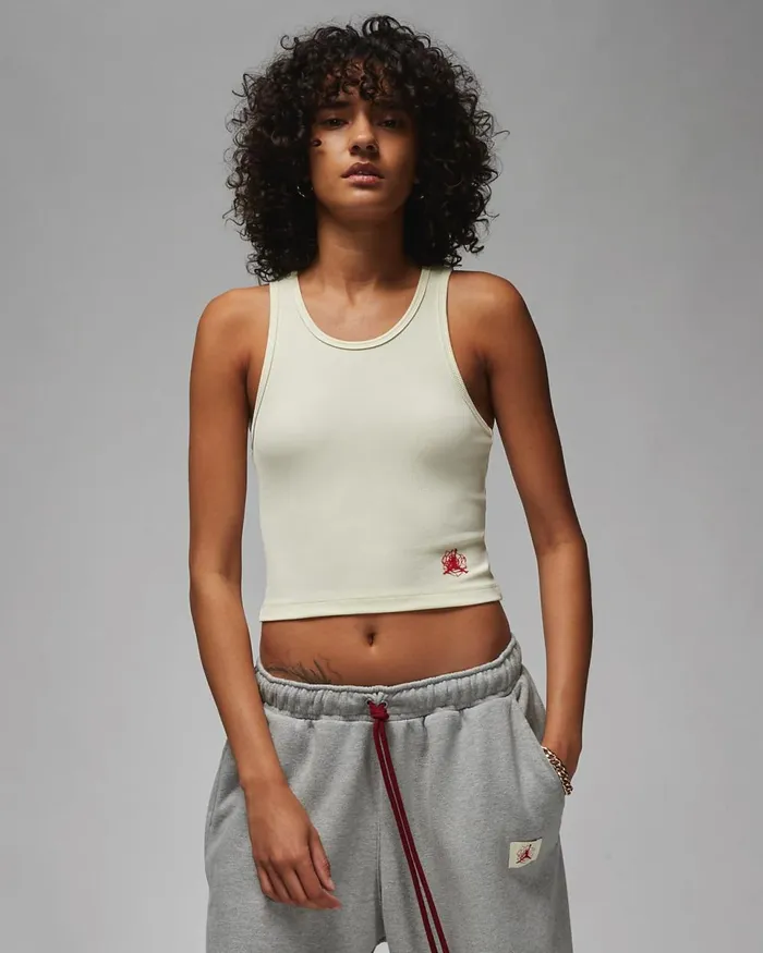 Women Jordan X Teyana Taylor Coconut Milkgym Red Nike Tops And TShirts
