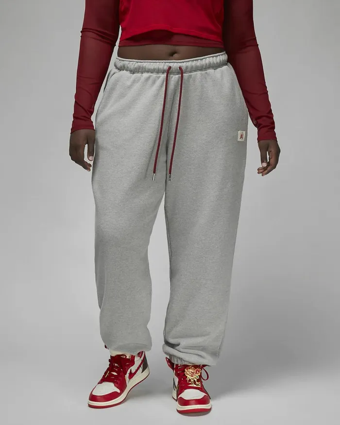 Women Jordan X Teyana Taylor Dark Grey Heatherteam Redsailgym Red Nike Trousers