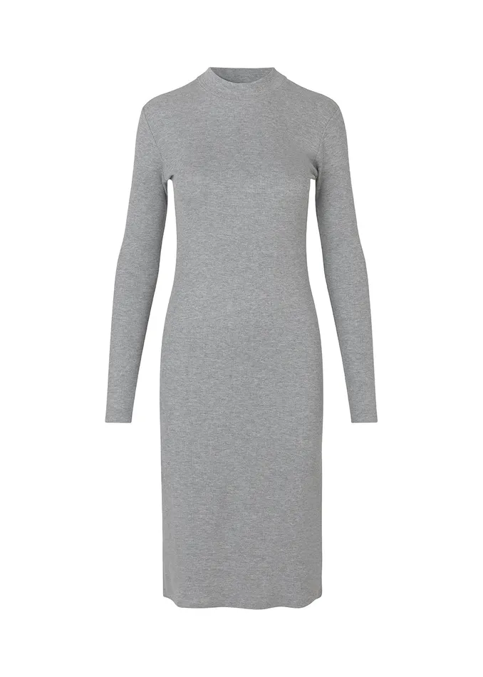 Women Krown LS Tneck Dress Grey Melange Modstrm Dresses