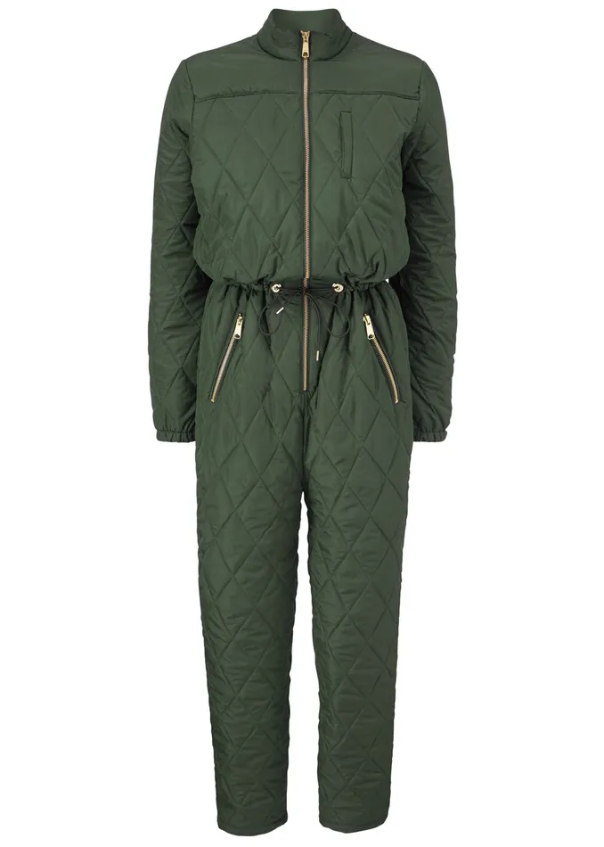 Women Krystal Padded Jumpsuit Dark Army Modstrm Coats and Jackets