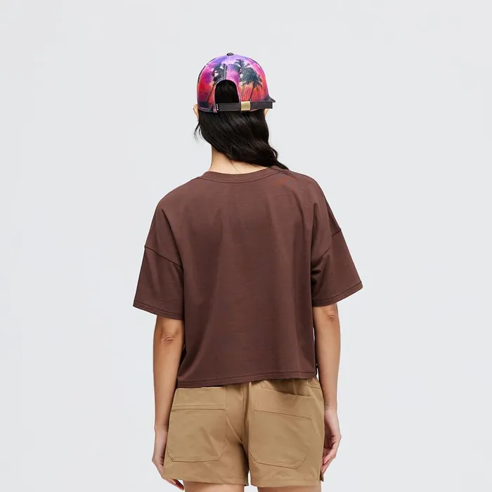 Women Lay Low Boxy Crewneck With Butter Blend Brown Stance TShirts