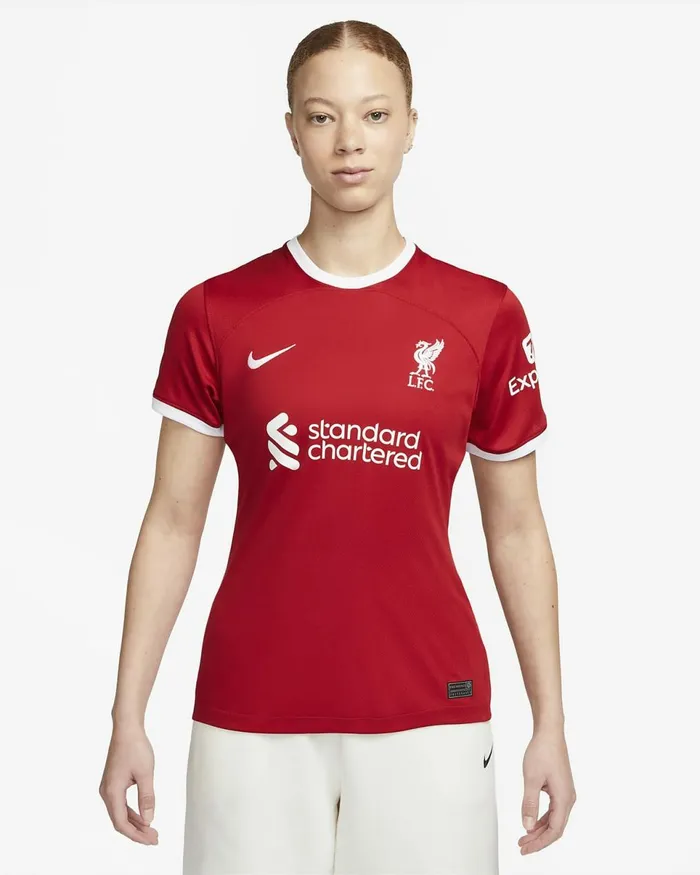Women Liverpool FC 202324 Stadium Home Gym Redwhite Nike Tops And TShirts